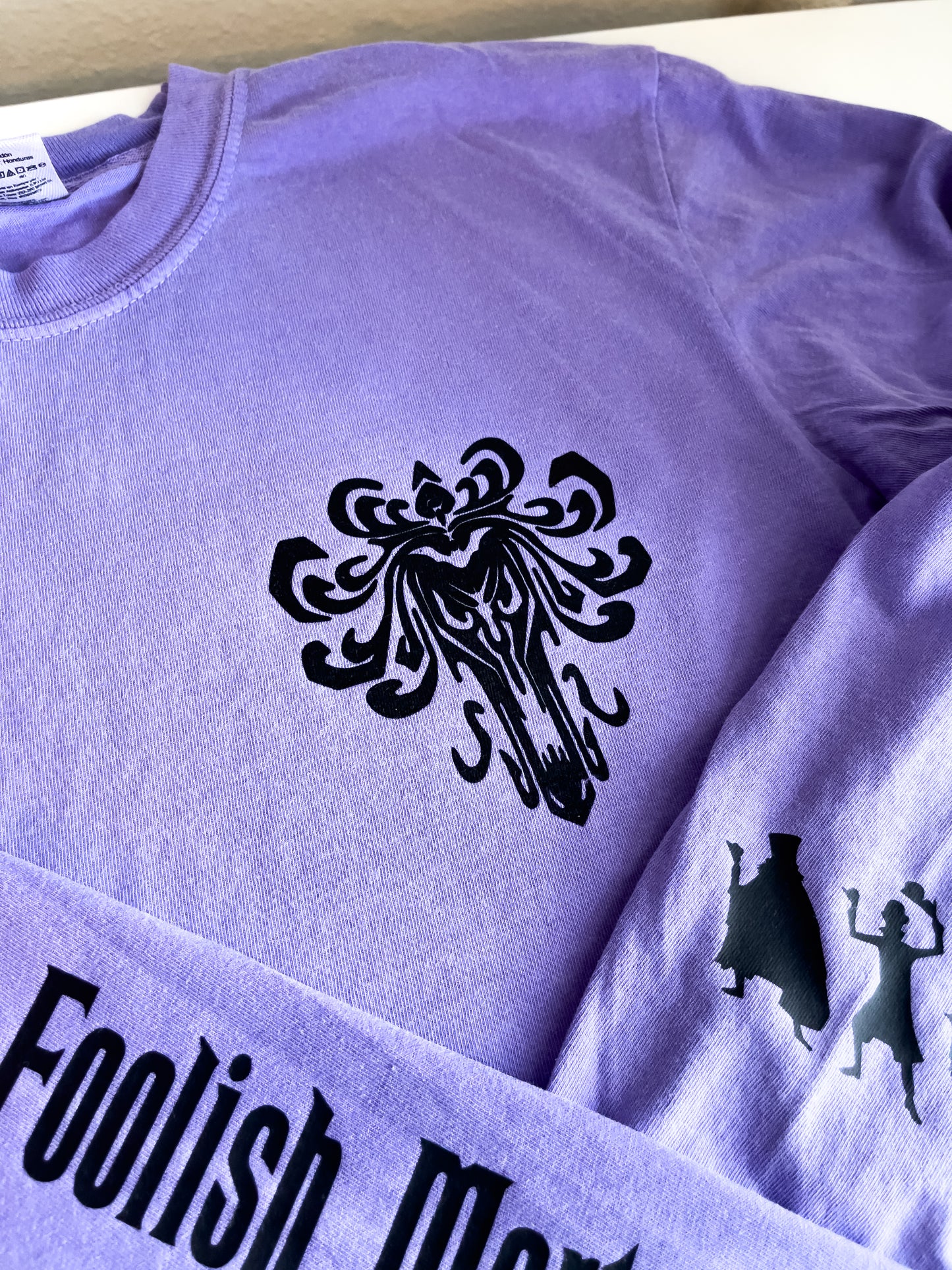 Welcome Foolish Mortals - 99 Haunts Comfort Colors Long Sleeve - The Bold Designer