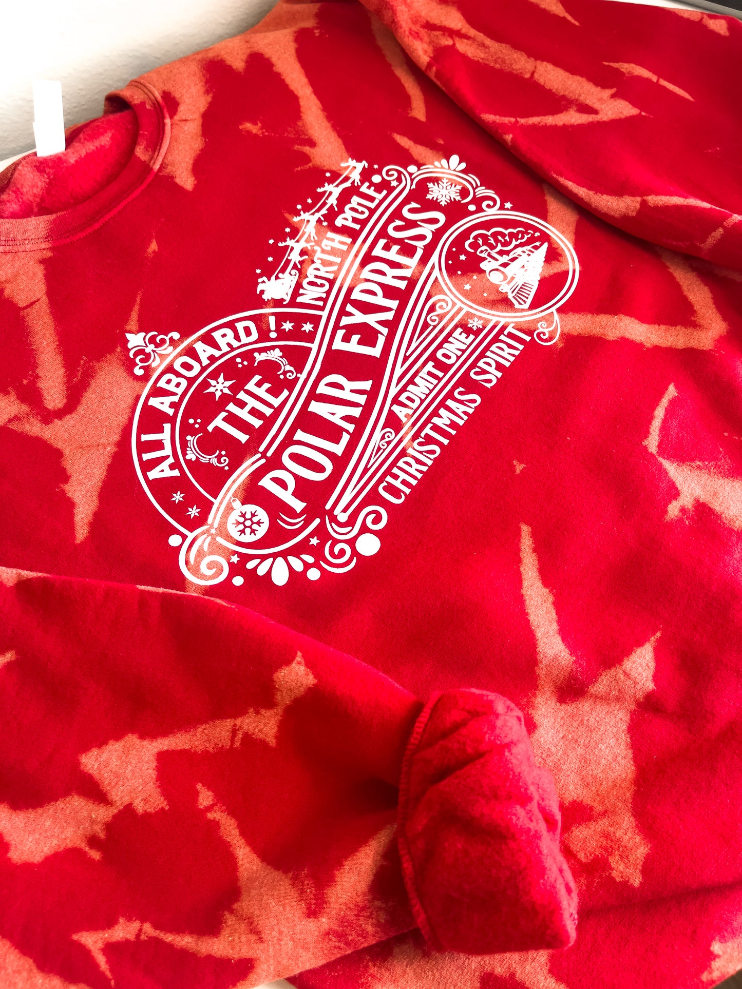 All Aboard The Polar Express Dye Crewneck Sweatshirt