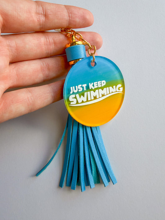 Just Keep Swimming Finding Nemo Inspired Hand-Painted Keychain