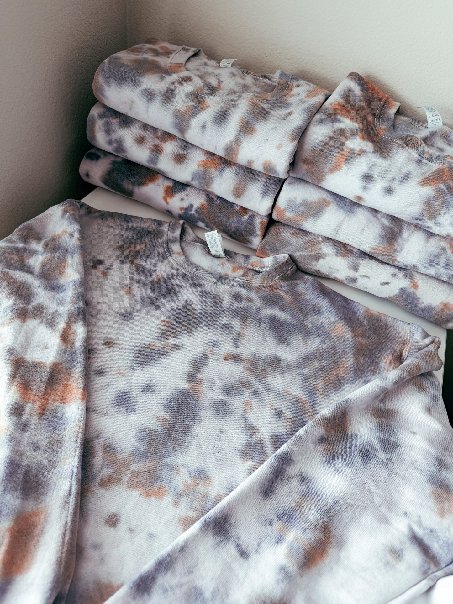 No Design Fall Tie Dye Crewneck Sweatshirt