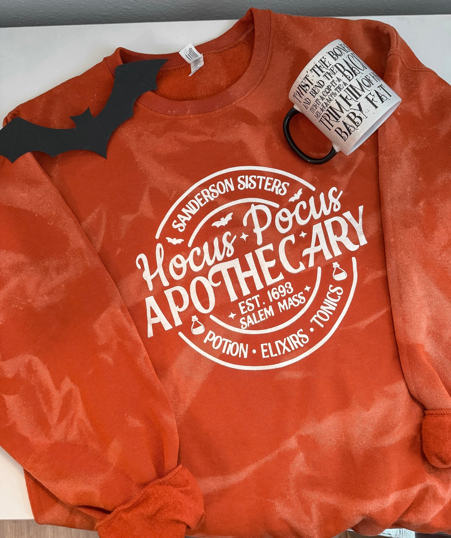 Hocus Pocus Sanderson Sisters Terracota Reverse Dye Heavy Blend Crewneck Sweatshirt