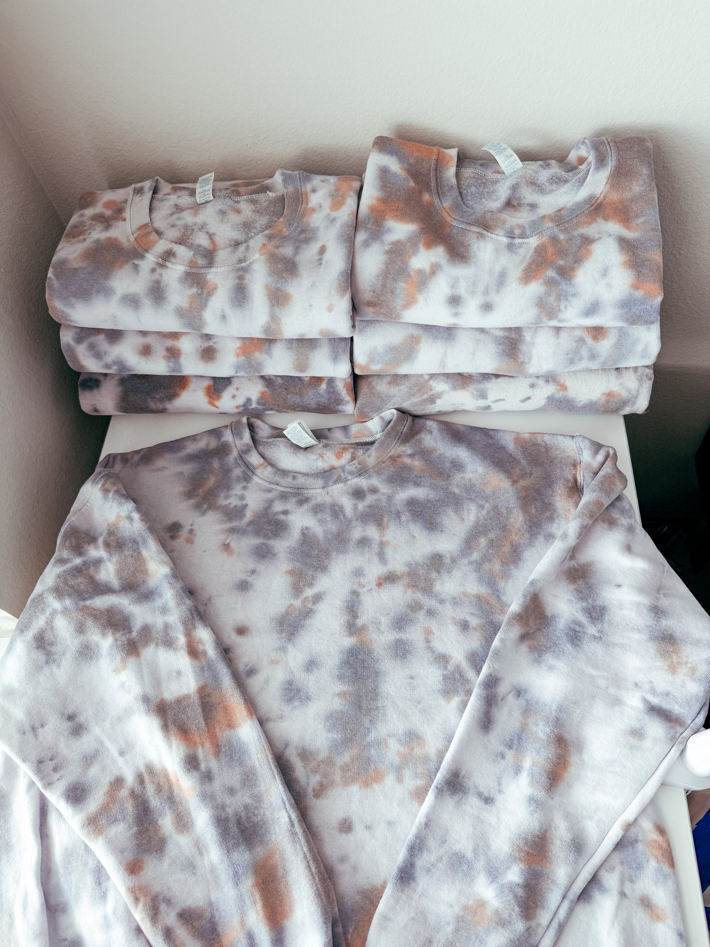 No Design Fall Tie Dye Crewneck Sweatshirt