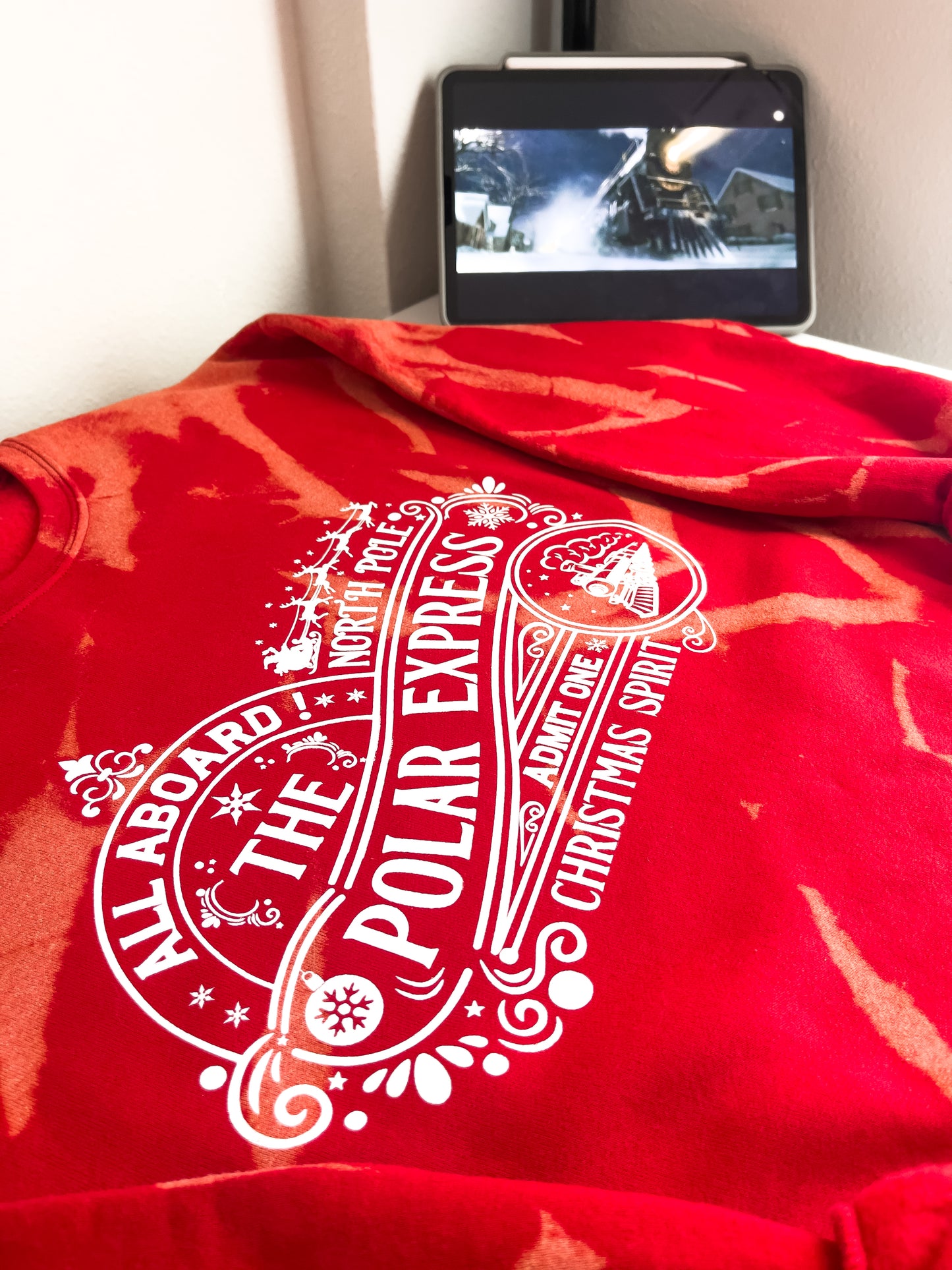 All Aboard The Polar Express Dye Crewneck Sweatshirt