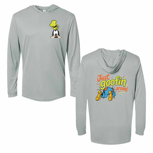Just Goofin Around Goofy-Inspired 50+ UPF Unisex Dri-Fit Performance Hooded Long Sleeve Shirt (Copy)