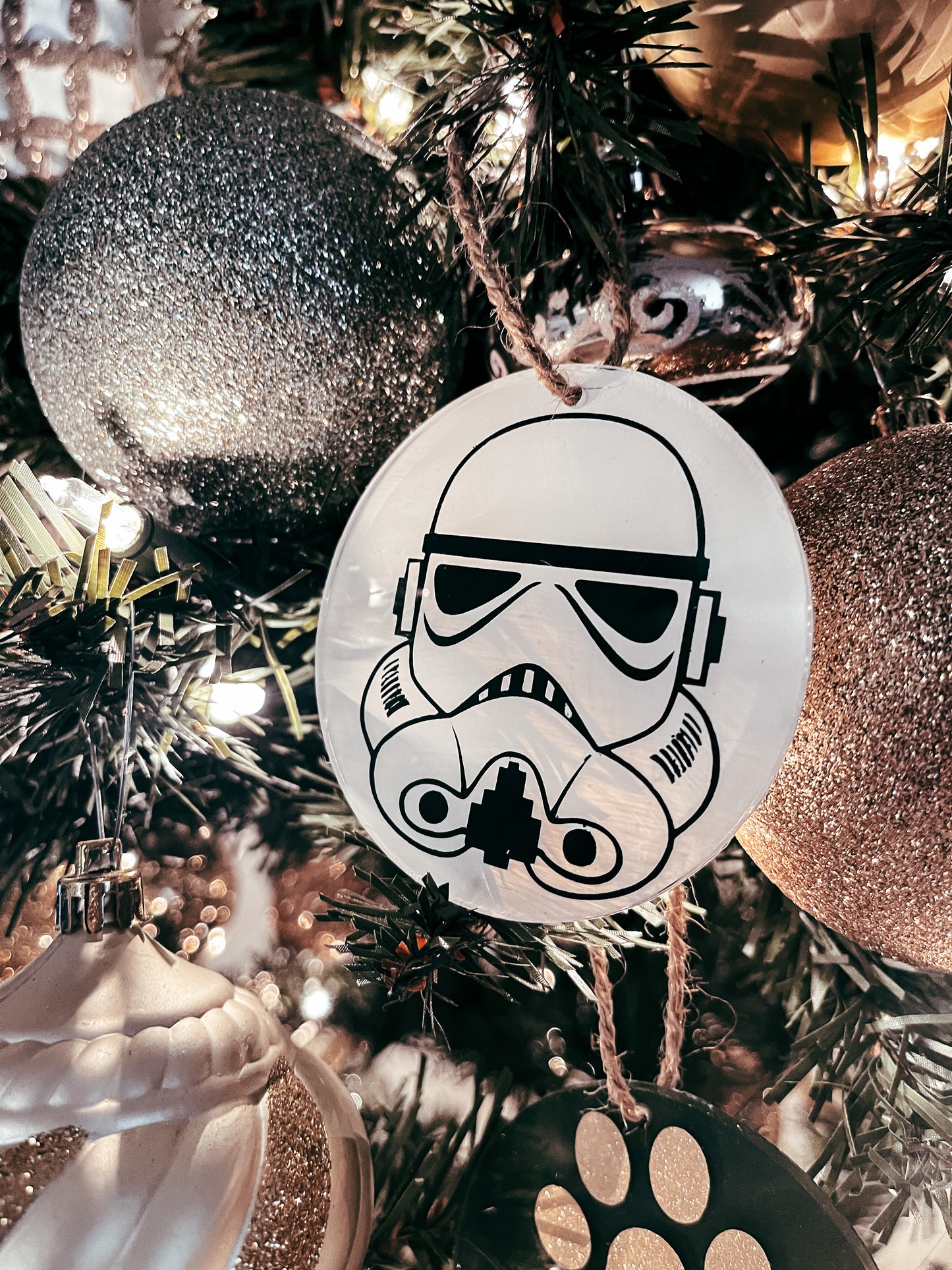 Stormtrooper Star Wars Inspired Hand-Painted Acrylic Christmas Ornament