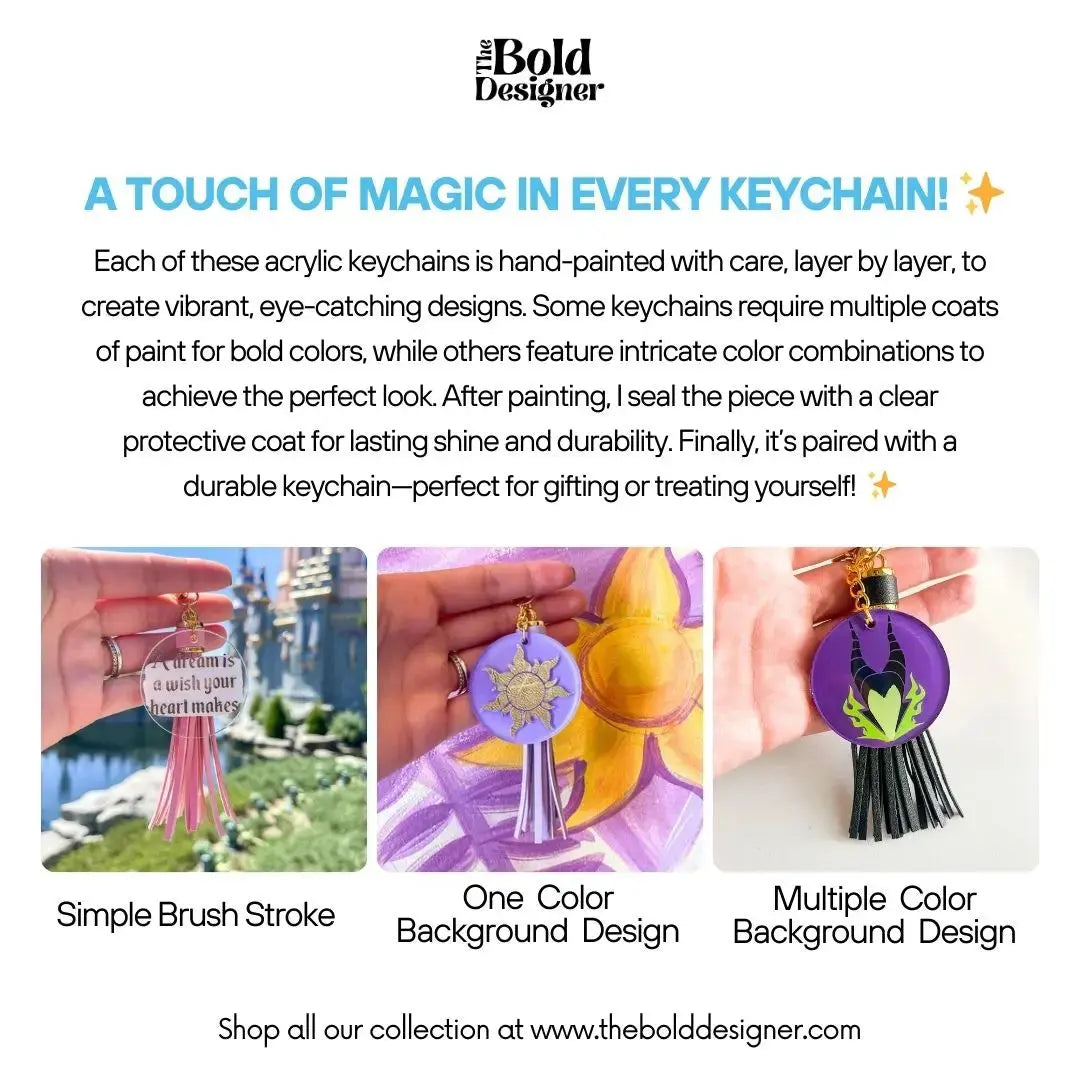 Hand Painted Acrylic Keychain - The Bold Designer