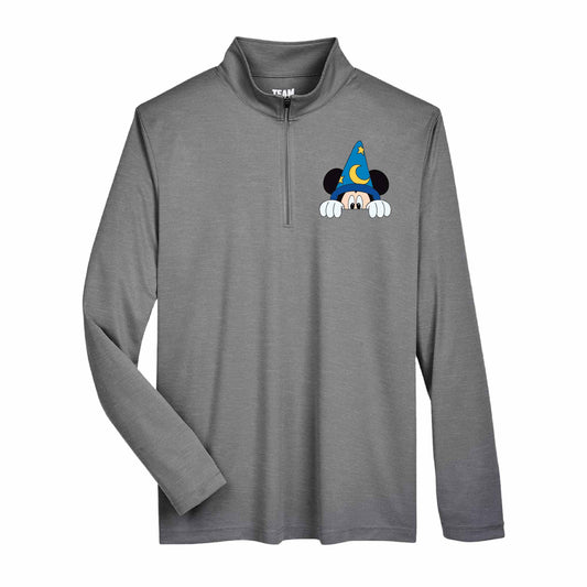 Sorcerer Mickey-Inspired 50+ UPF Unisex Dri-Fit Performance Quarter-Zip Long Sleeve Shirt