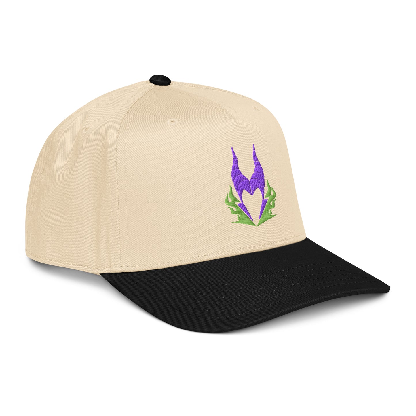 Maleficent Adjustable Hat – Villain-Inspired Embroidered Black 5 Panel Cap