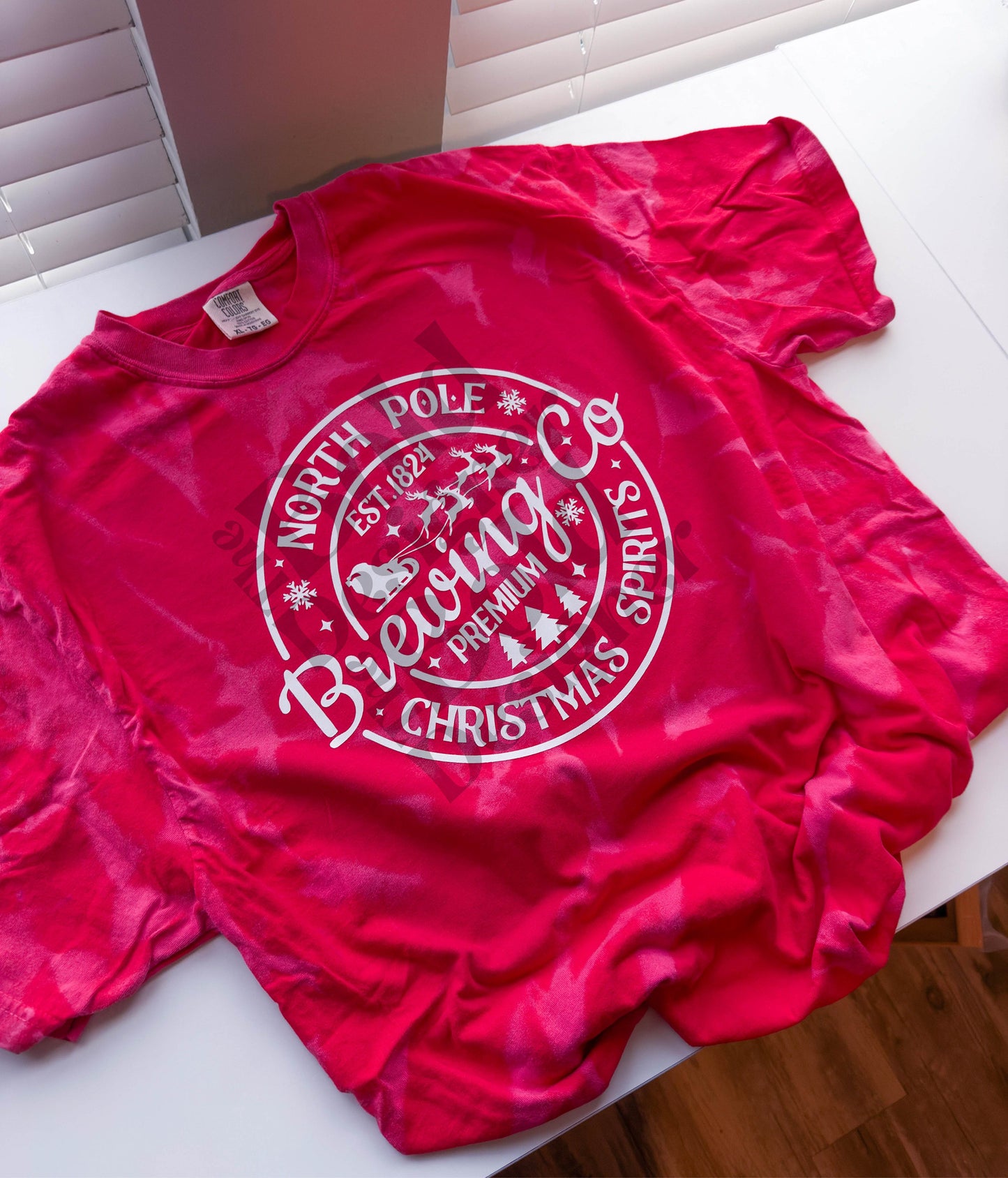 North Pole Brewing Co Reverse Dye Christmas Comfort Colors Shirt
