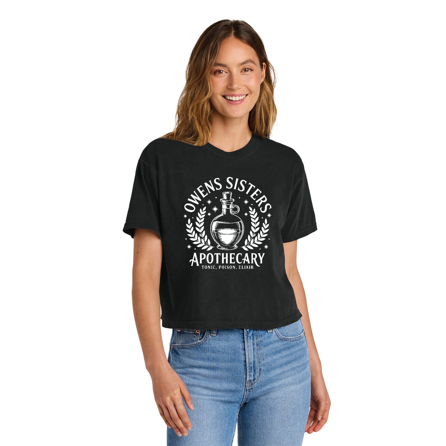 Owens Sisters Apothecary Practical Magic Inspired Comfort Color Boxy Shirt