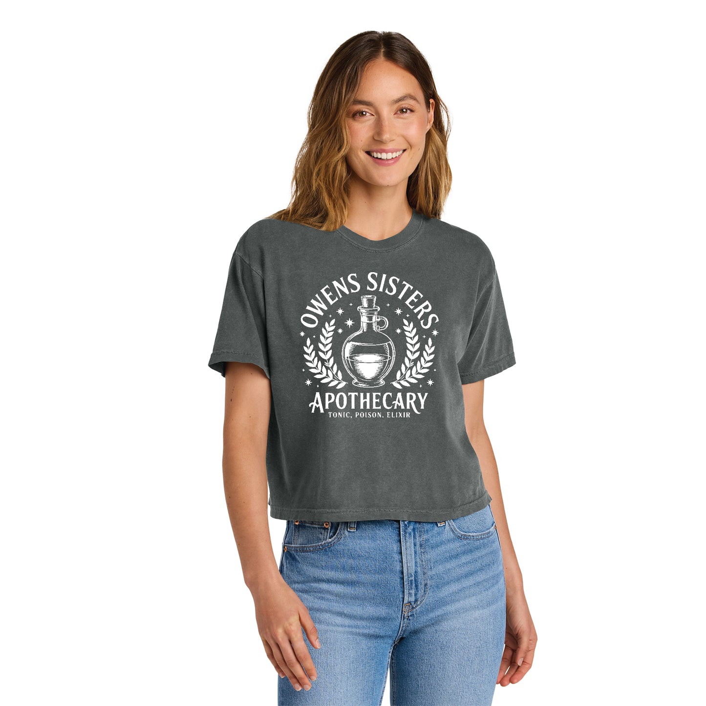 Owens Sisters Apothecary Practical Magic Inspired Comfort Color Boxy Shirt