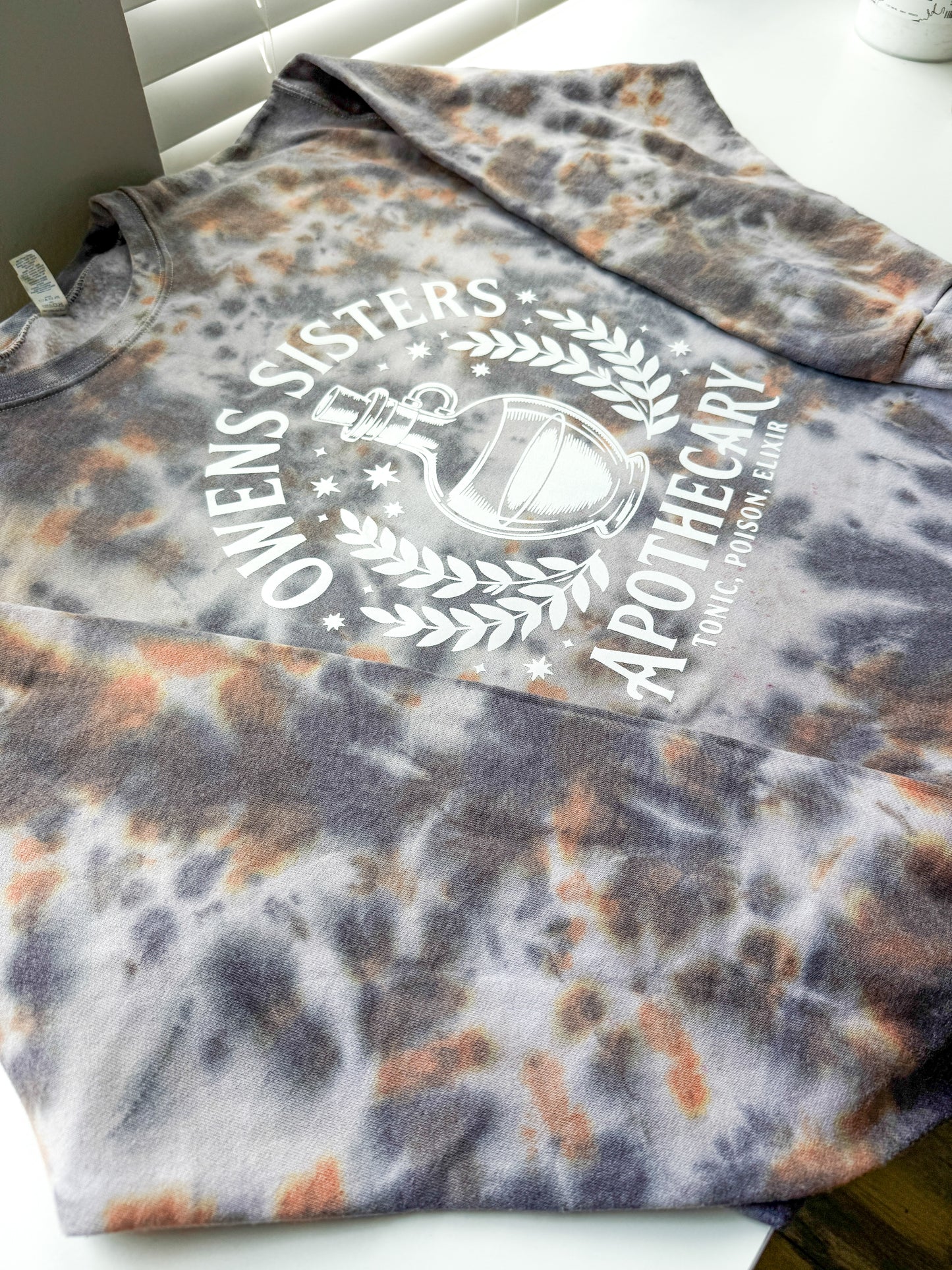 Owens Sisters Apothecary Tie Dye Crewneck Sweatshirt – Practical Magic Inspired Witch Sweatshirt