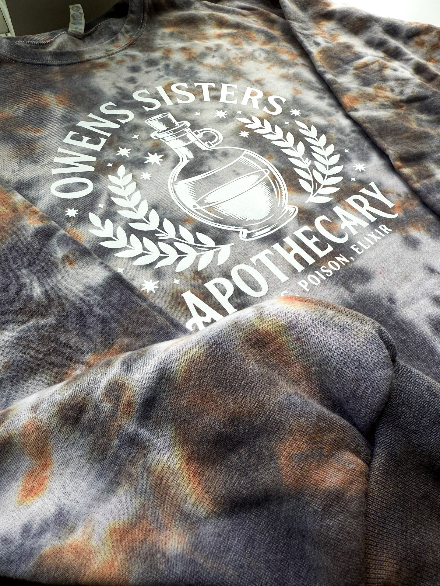 Owens Sisters Apothecary Tie Dye Crewneck Sweatshirt – Practical Magic Inspired Witch Sweatshirt