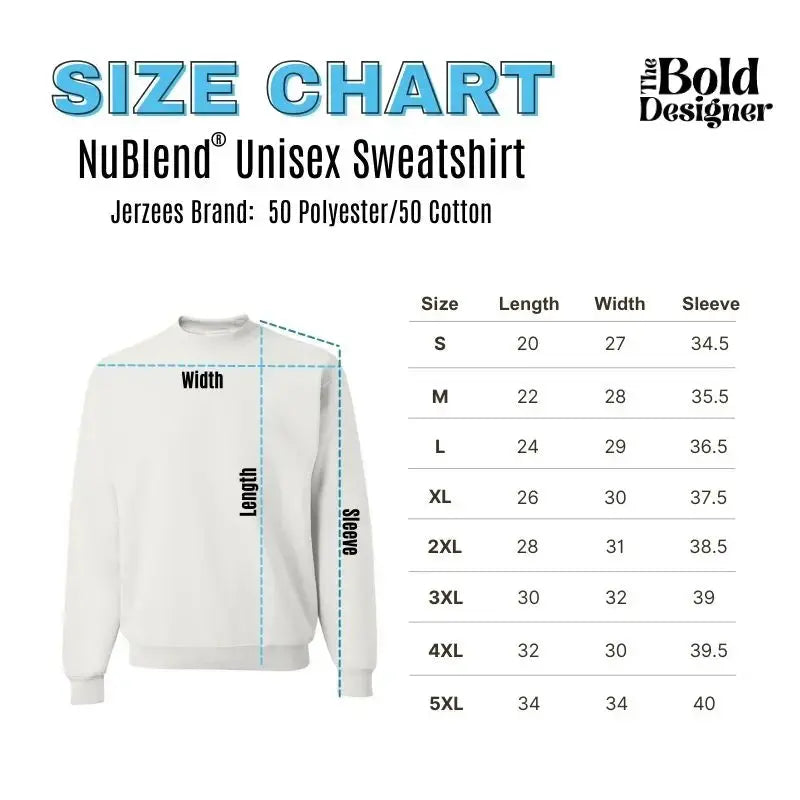 Size Chart Sweatshirt - The Bold Designer