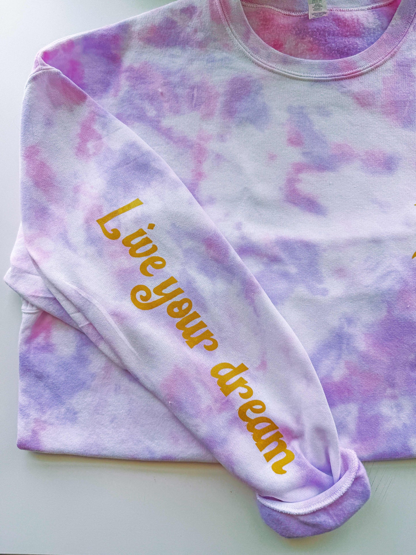 Live Your Dream Tangled Rapunzel Inspired Tie Dye Crewneck Sweatshirt, WDW Princess Inspired Sweatshirt