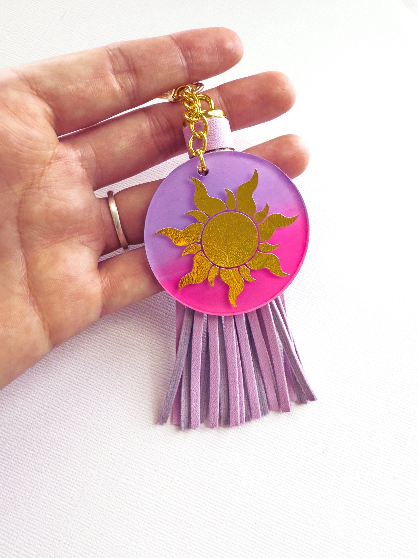 Tangled Inspired Sun Ombre Effect Acrylic Keychain - The Bold Designer