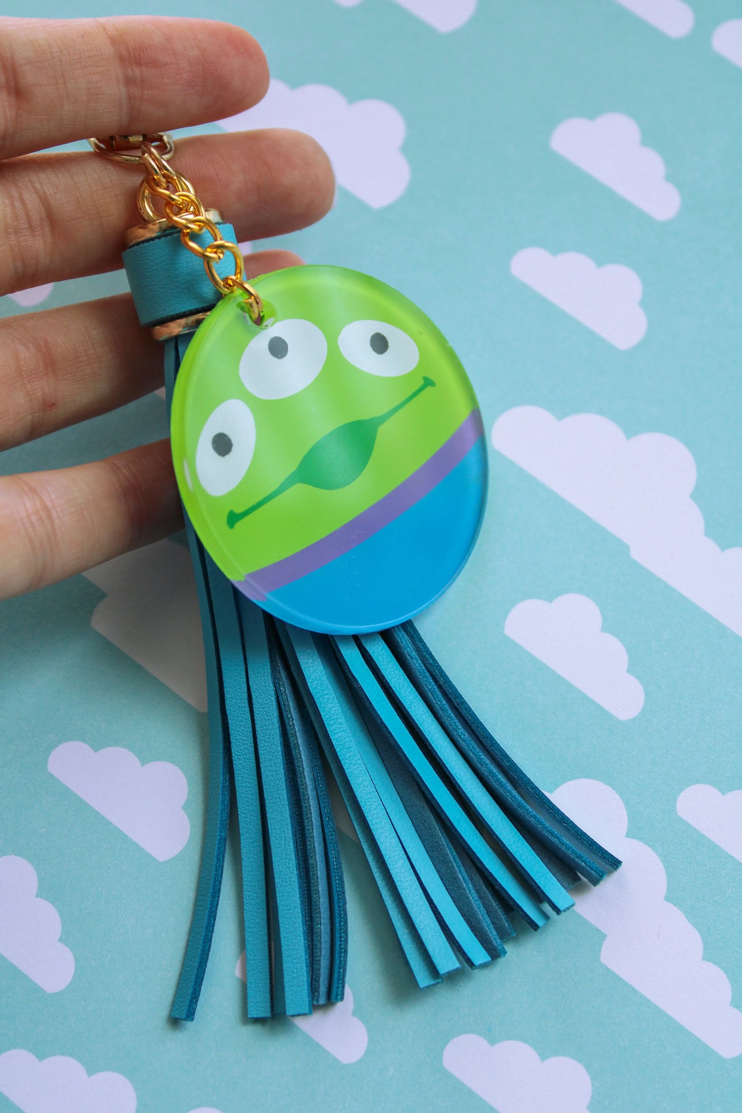 The Little Green Men Alien Toy Story Disney-Inspired Acrylic Hand Painted Keychain