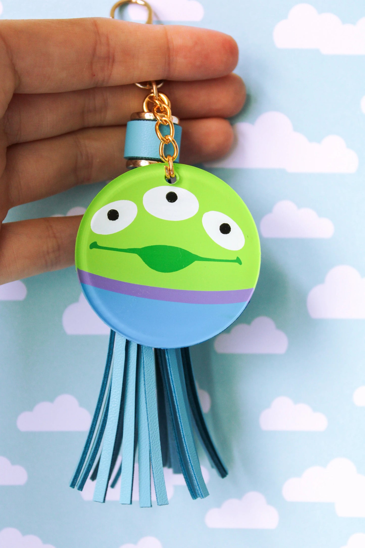 The Little Green Men Alien Toy Story Disney-Inspired Acrylic Hand Painted Keychain