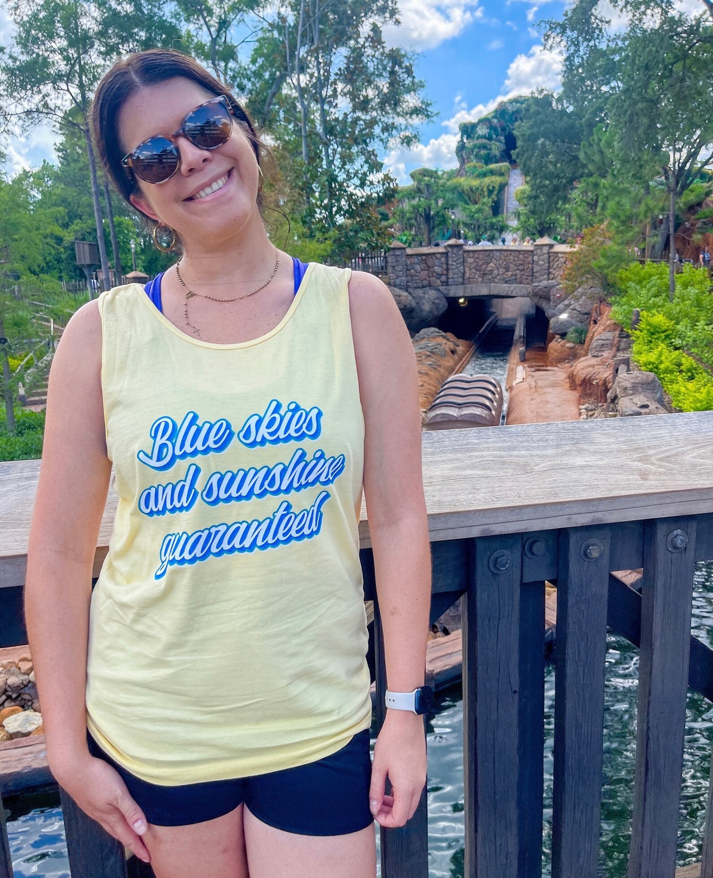 Blue Skies and Sunshine Guaranteed Tiana's Bayou Unisex Garment-Dyed Tank Top