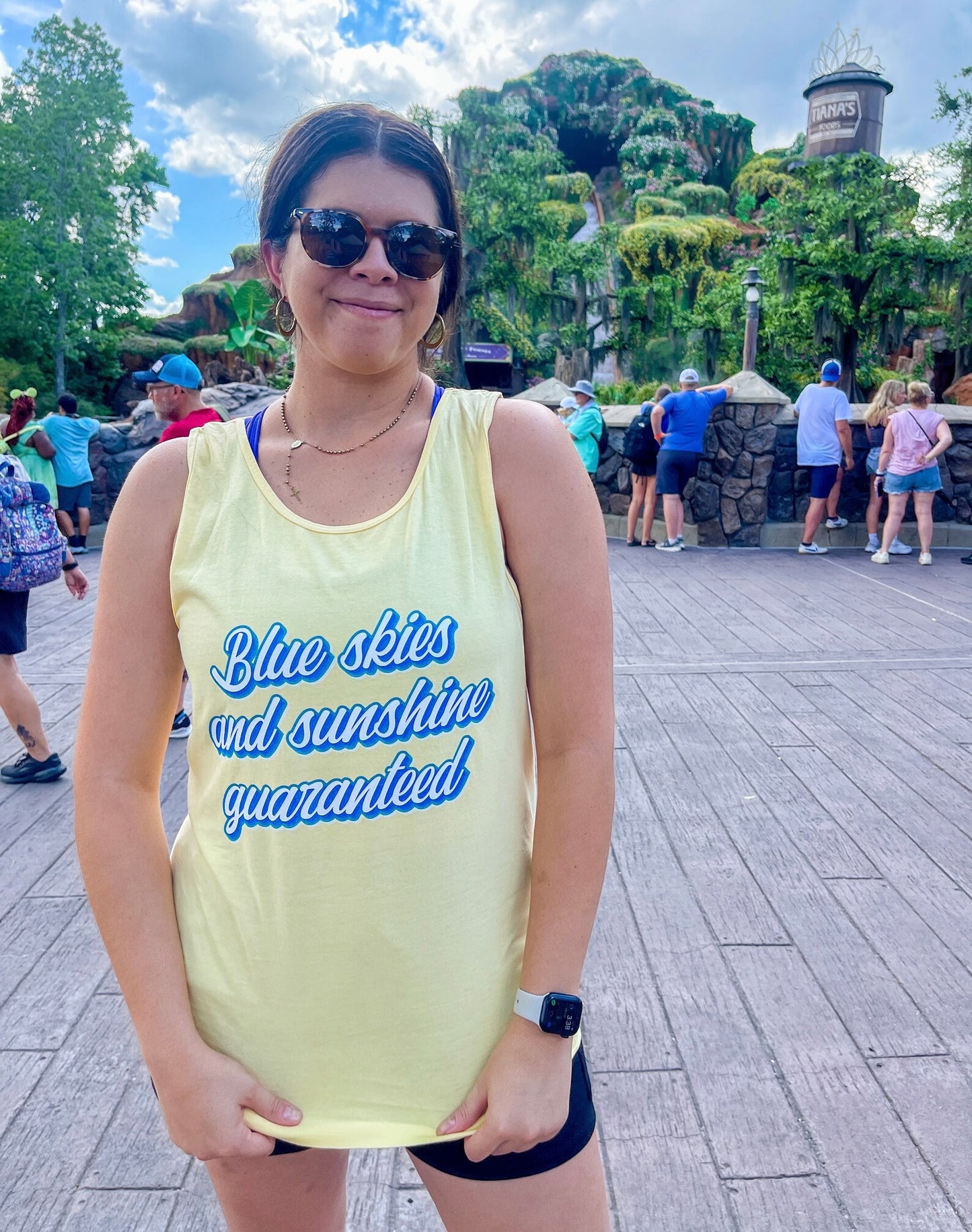 Blue Skies and Sunshine Guaranteed Tiana's Bayou Unisex Garment-Dyed Tank Top