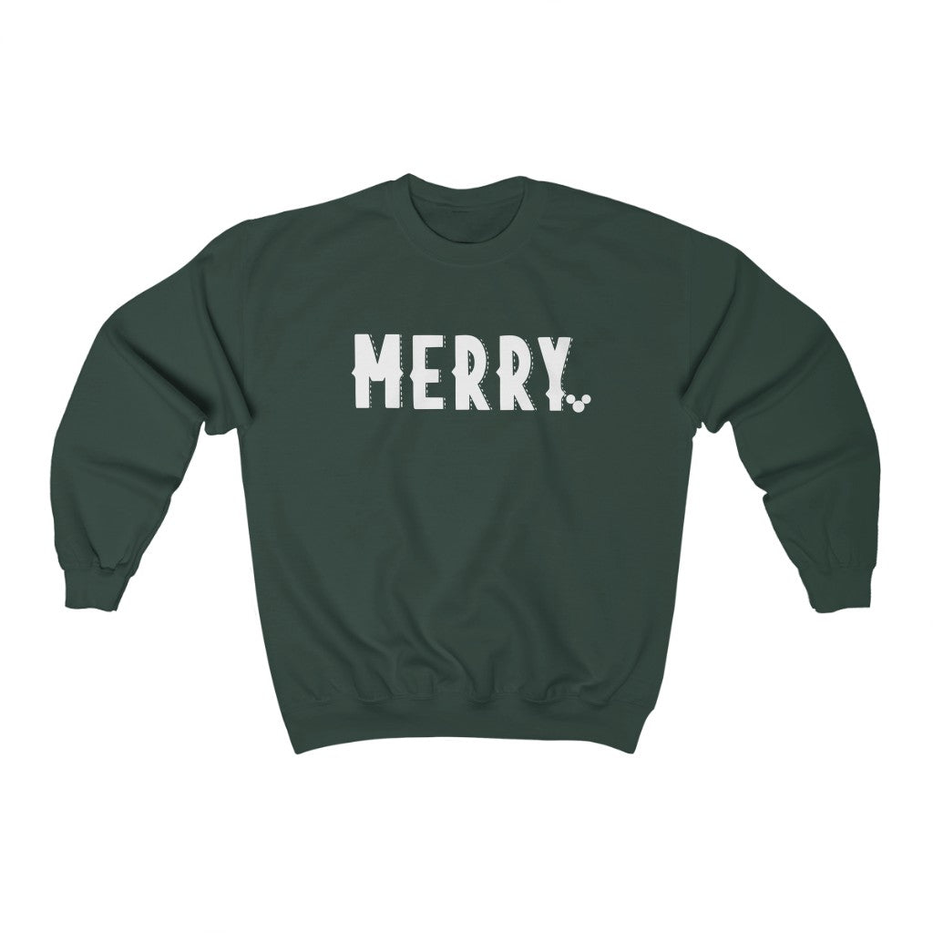 WHITE MERRY Christmas Crewneck Sweatshirt