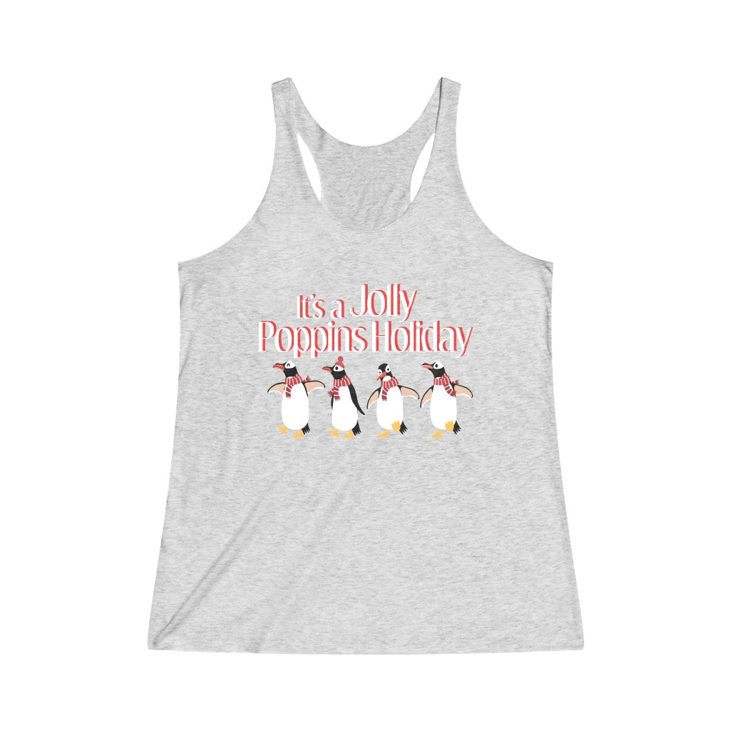 It's a Jolly Poppins Holiday Tri-Blend Racerback Tank Top