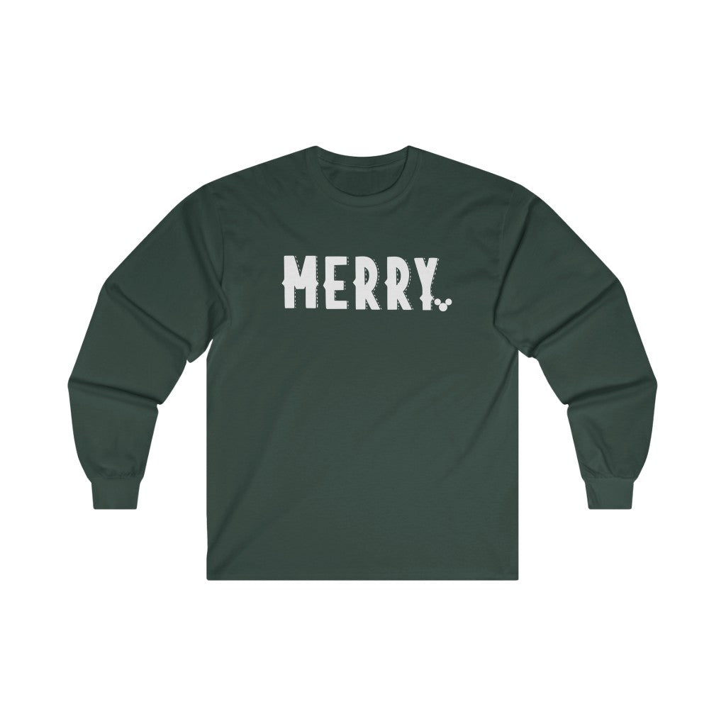WHITE MERRY Long Sleeve Tee