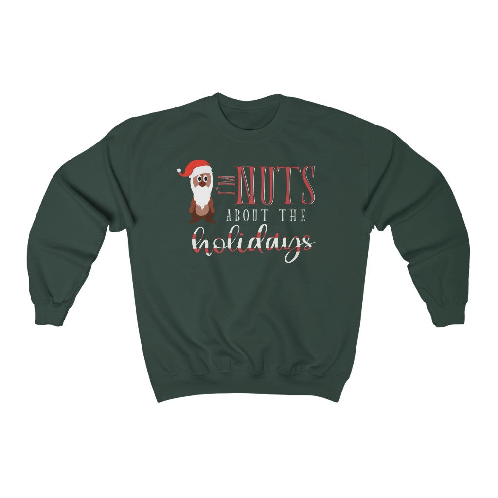 I'm NUTS About The Holidays Chip and Dale Christmas Crewneck Sweatshirt - The Bold Designer