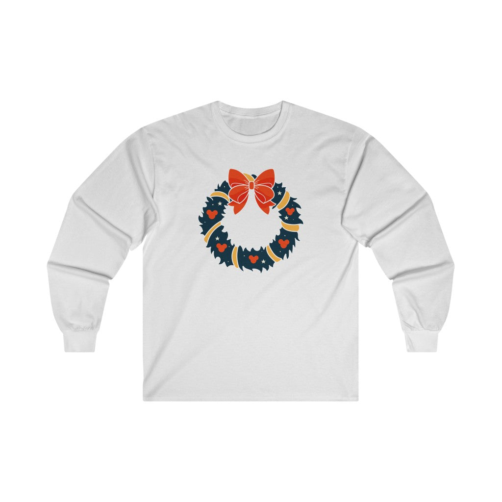 Magical Mouse Christmas Wreath Long Sleeve Tee