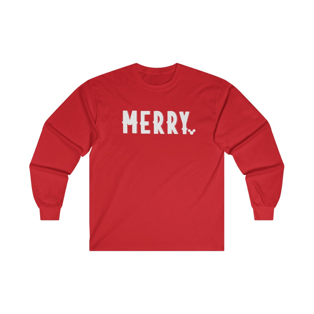 WHITE MERRY Long Sleeve Tee