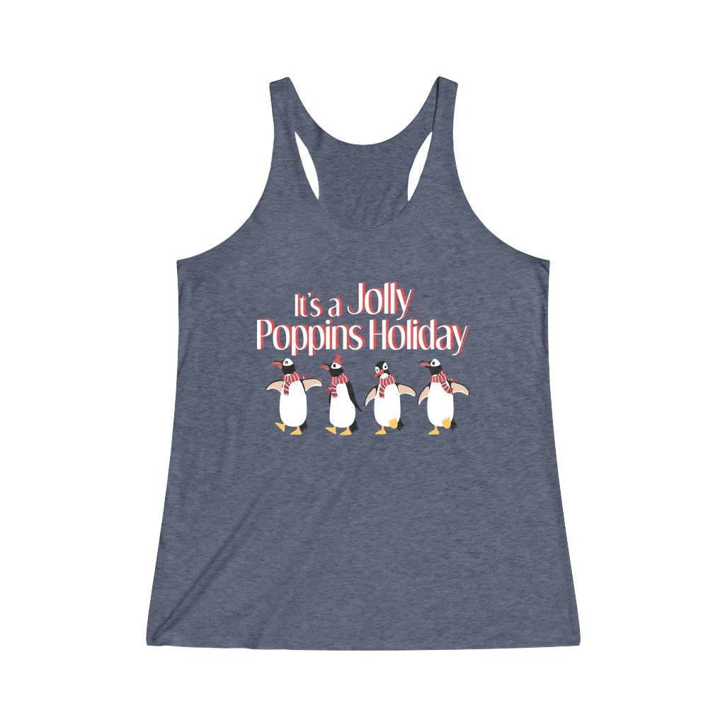 It's a Jolly Poppins Holiday Tri-Blend Racerback Tank Top