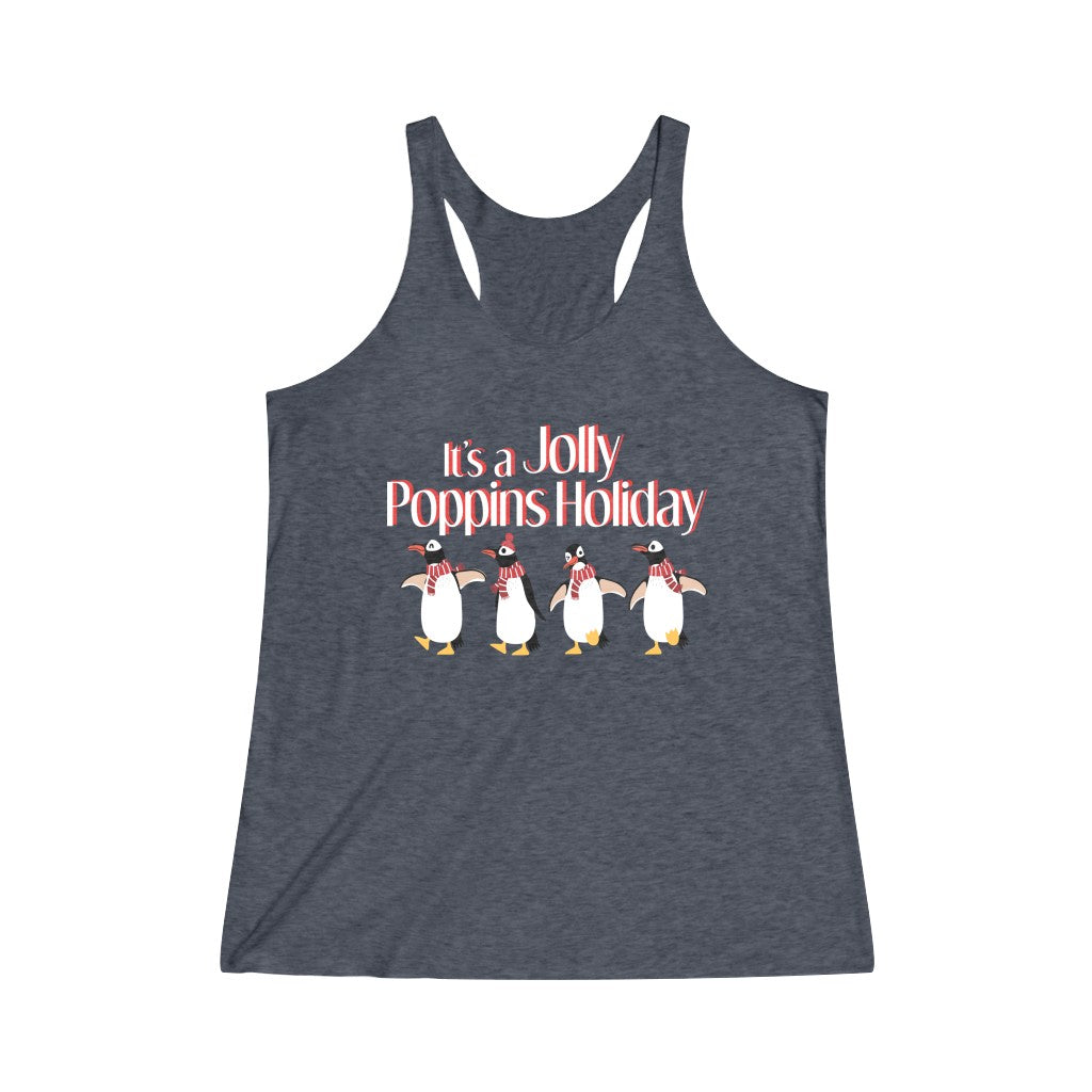 It's a Jolly Poppins Holiday Tri-Blend Racerback Tank Top