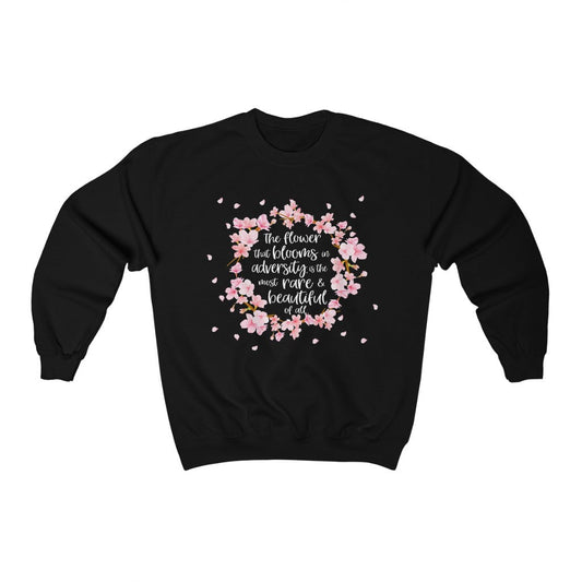 The flower that blooms in adversity, is the most rare & beautiful of all Mulan Heavy Blend™ Crewneck Sweatshirt