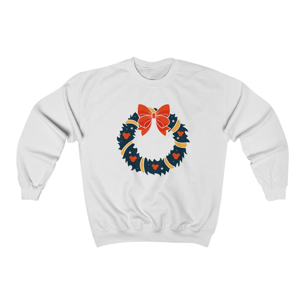 Magical Mouse Christmas Wreath Crewneck Sweatshirt - The Bold Designer