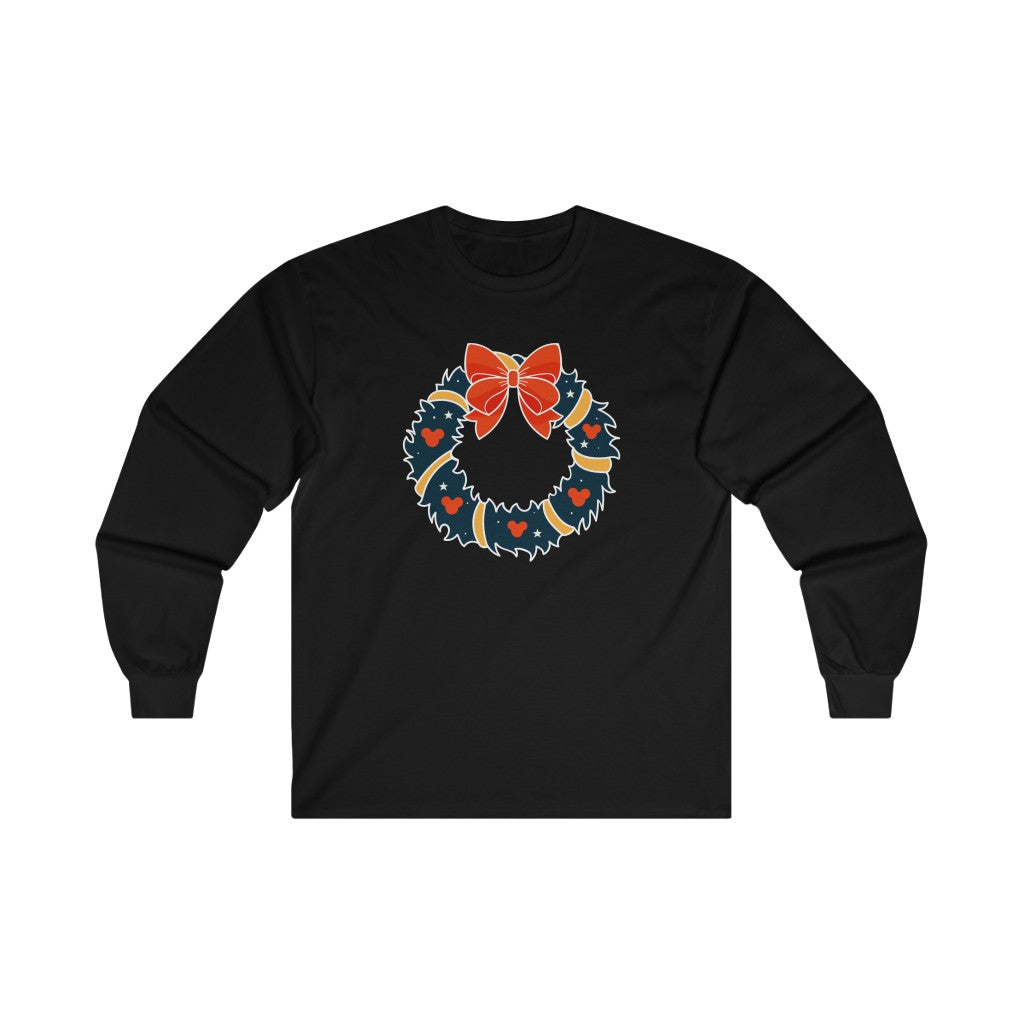 Magical Mouse Christmas Wreath Long Sleeve Tee