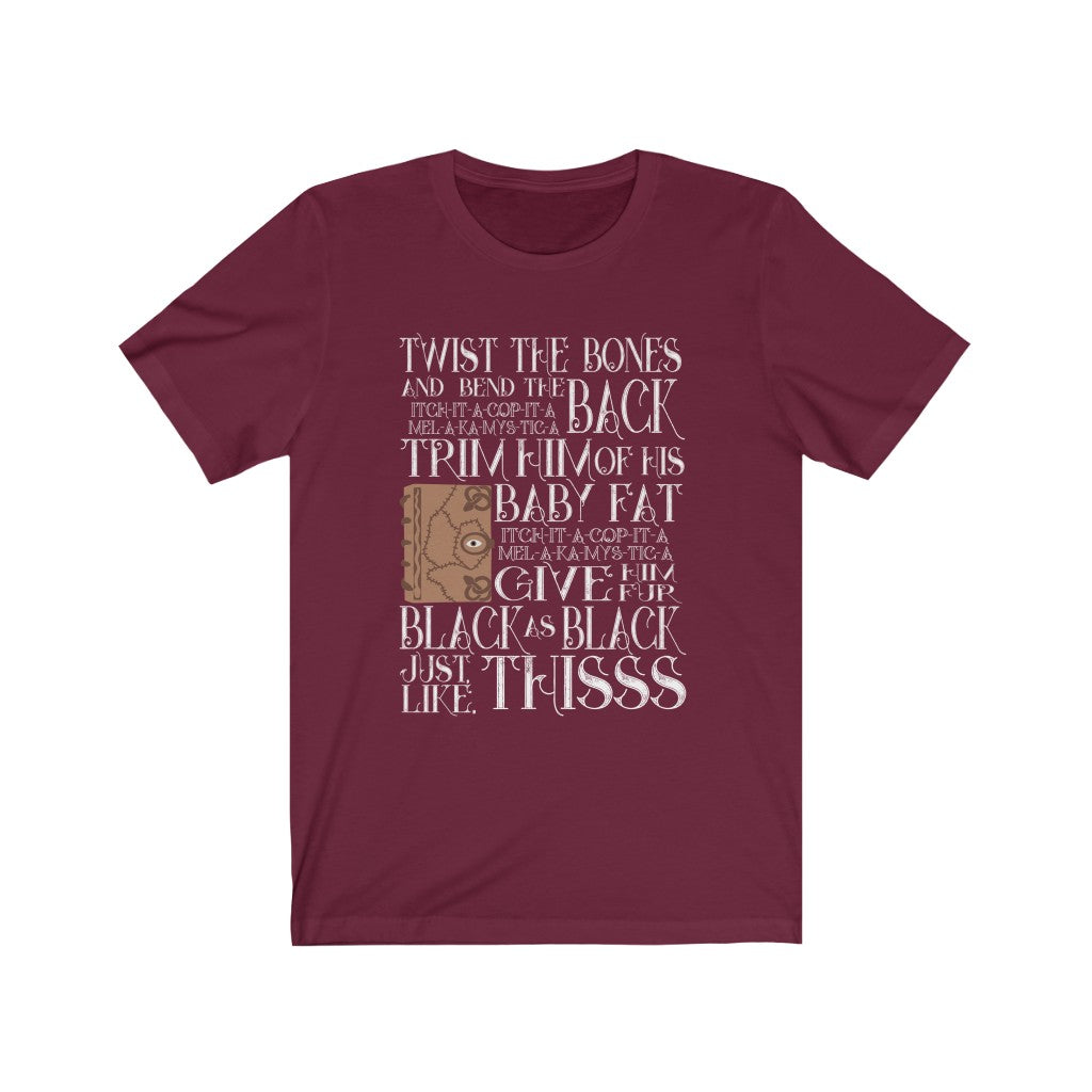 Twist the Bones and bend the back Hocus Pocus Spell Book Shirt