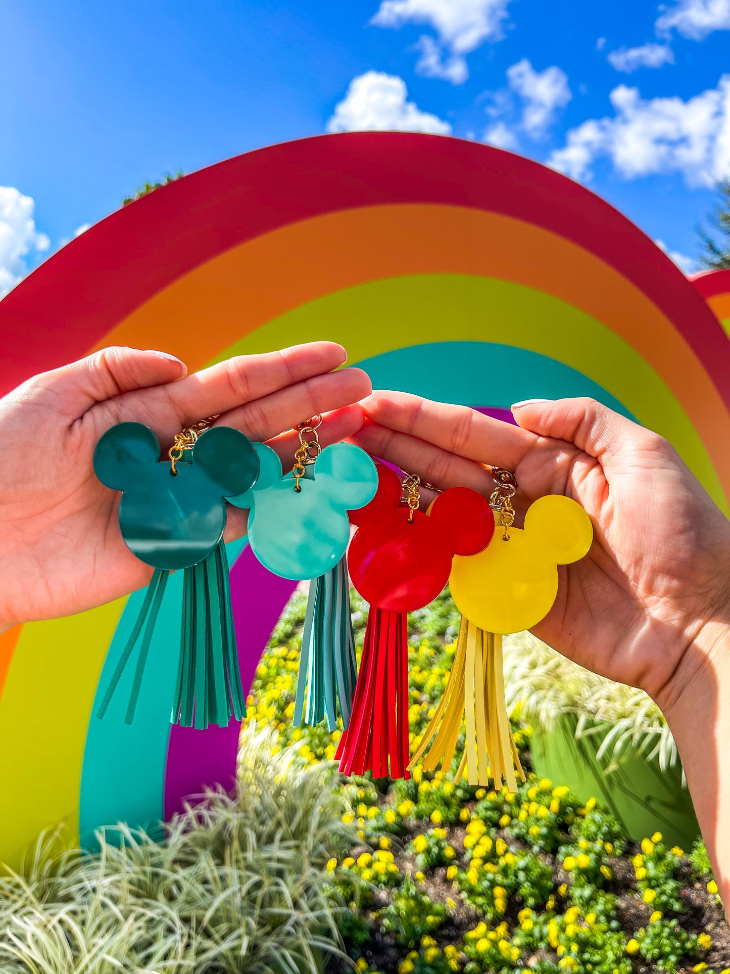 Mickey Shape Acrylic Keychain - Solid Colors