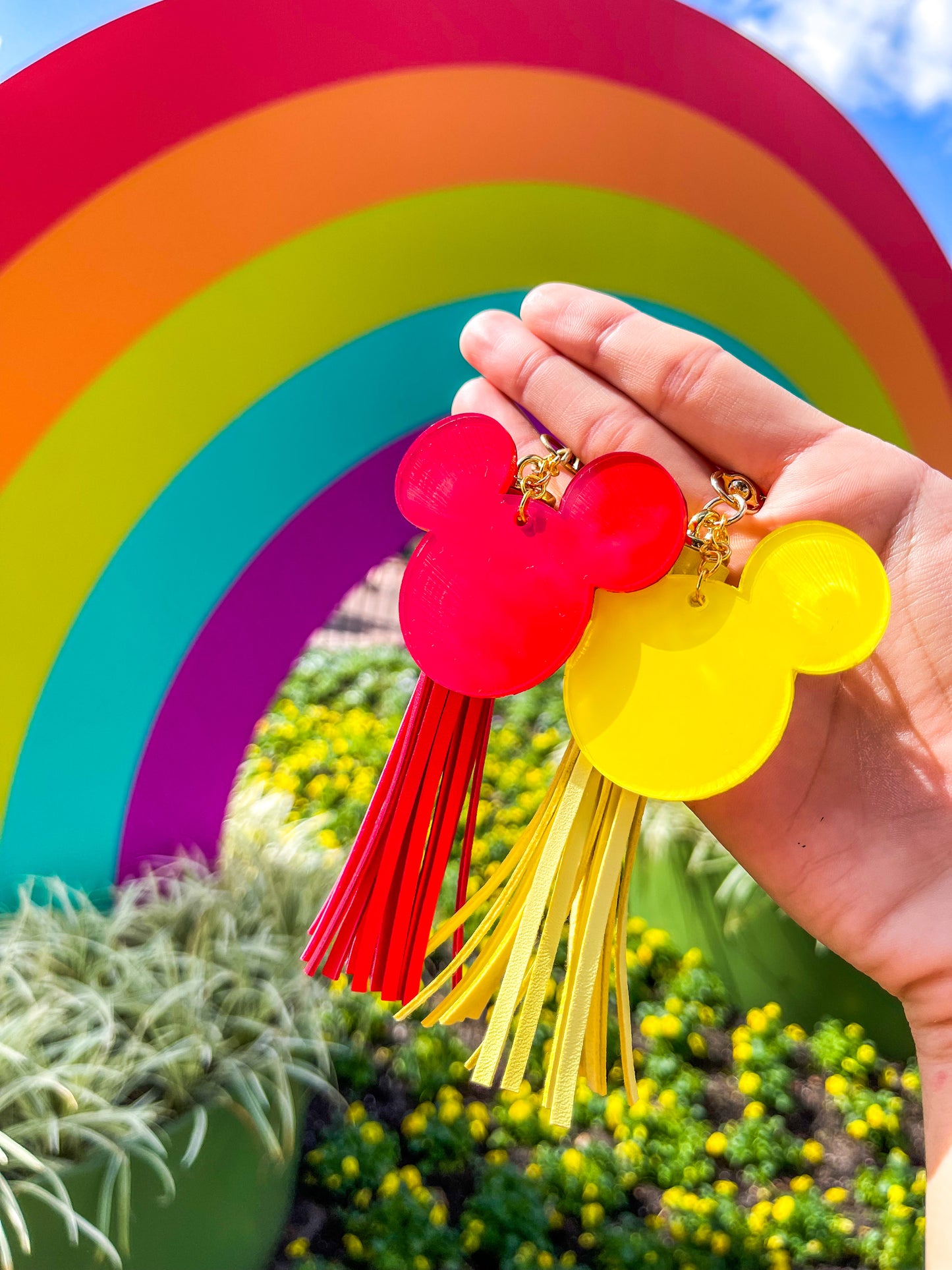 Mickey Shape Acrylic Keychain - Solid Colors - The Bold Designer