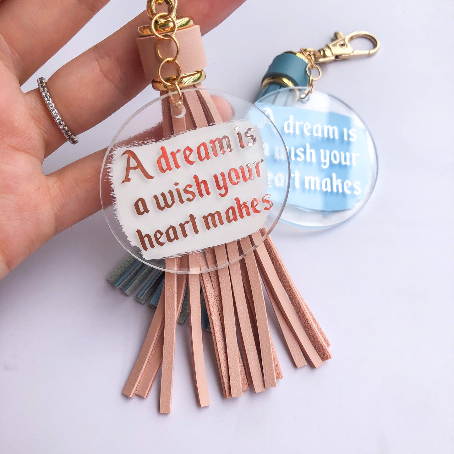 A dream is a wish your heart makes Hand Painted Acrylic Keychain