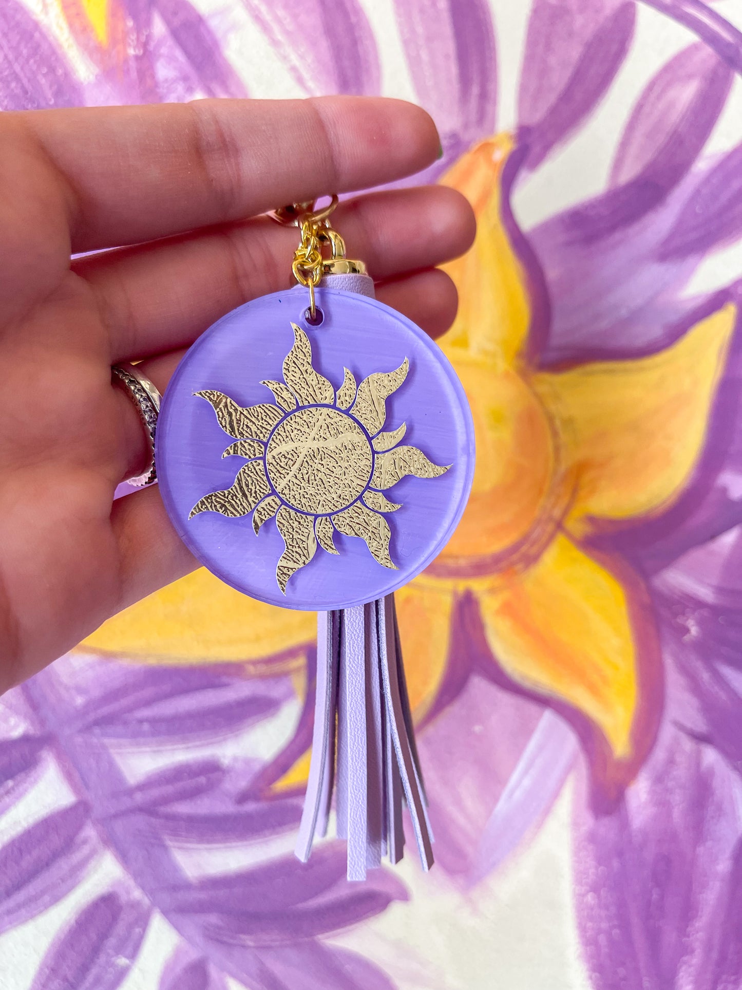Tangled Inspired Sun Acrylic Keychain
