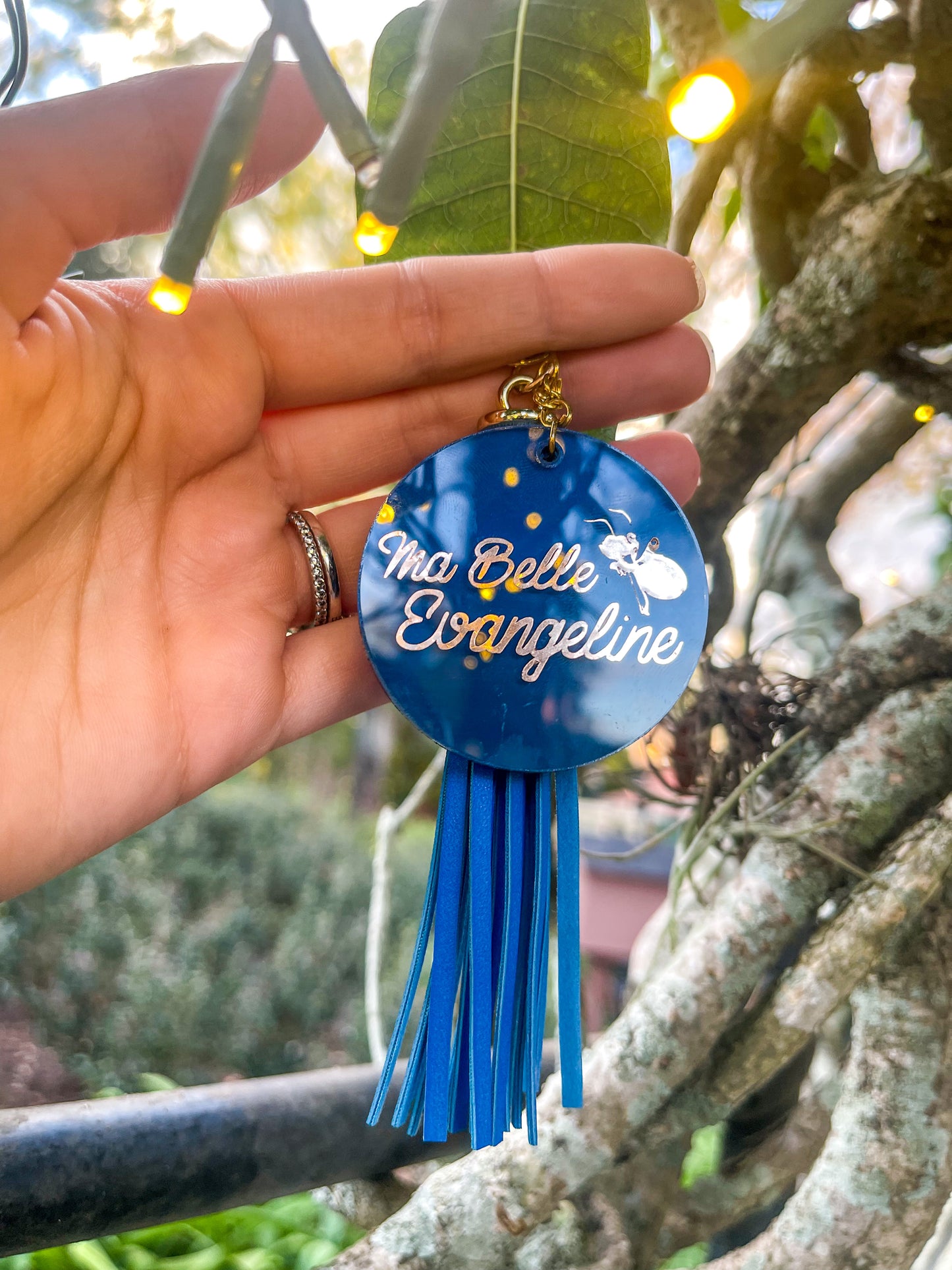Ma Belle Evangeline Ray Princess and The Frog Hand Painted Acrylic Keychain - The Bold Designer