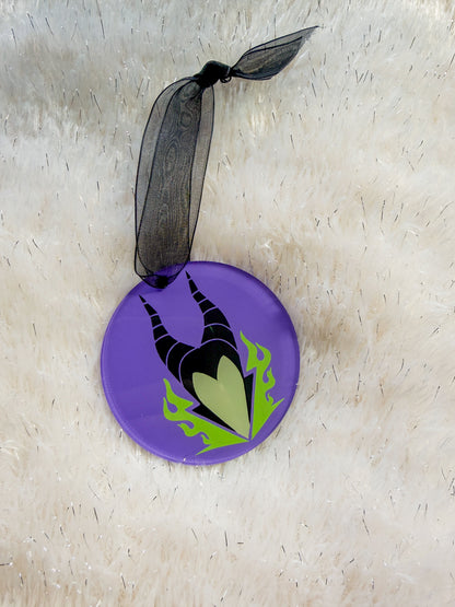 Maleficent Christmas Acrylic Hand Painted Ornament 