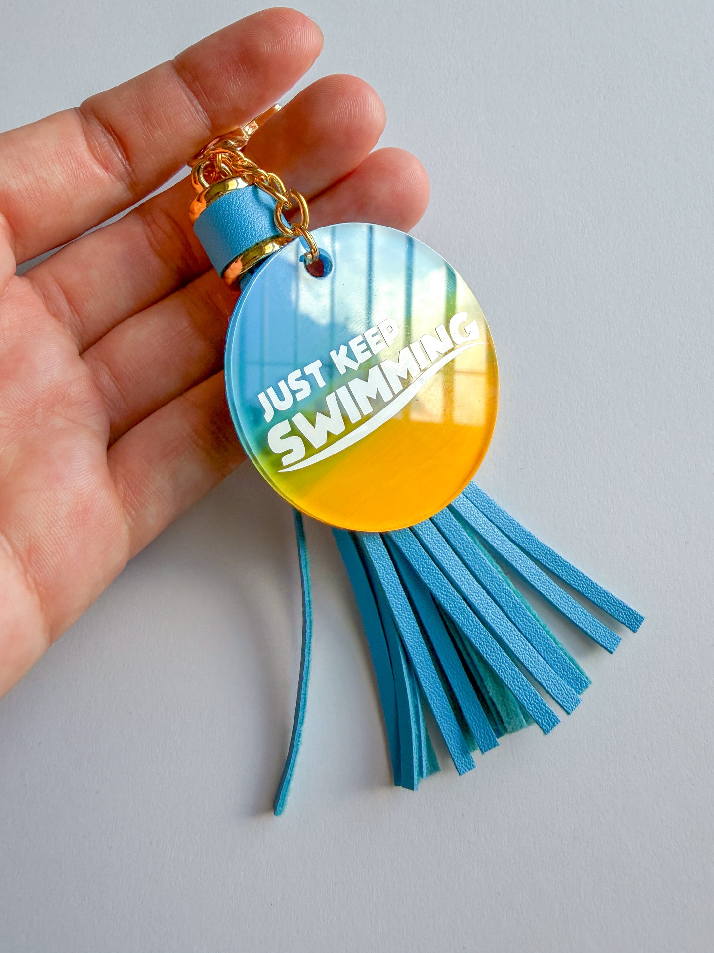 Just Keep Swimming Finding Nemo Inspired Hand-Painted Keychain