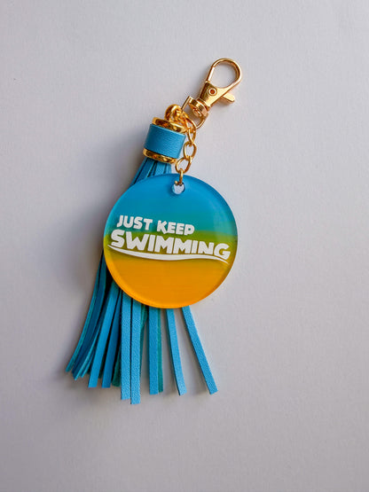Just Keep Swimming Finding Nemo Inspired Hand-Painted Keychain 
