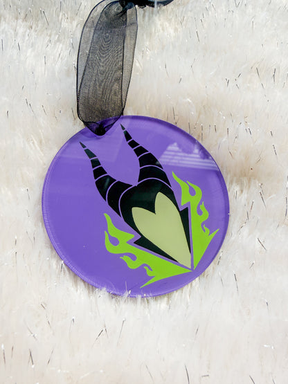 Maleficent Christmas Acrylic Hand Painted Ornament 