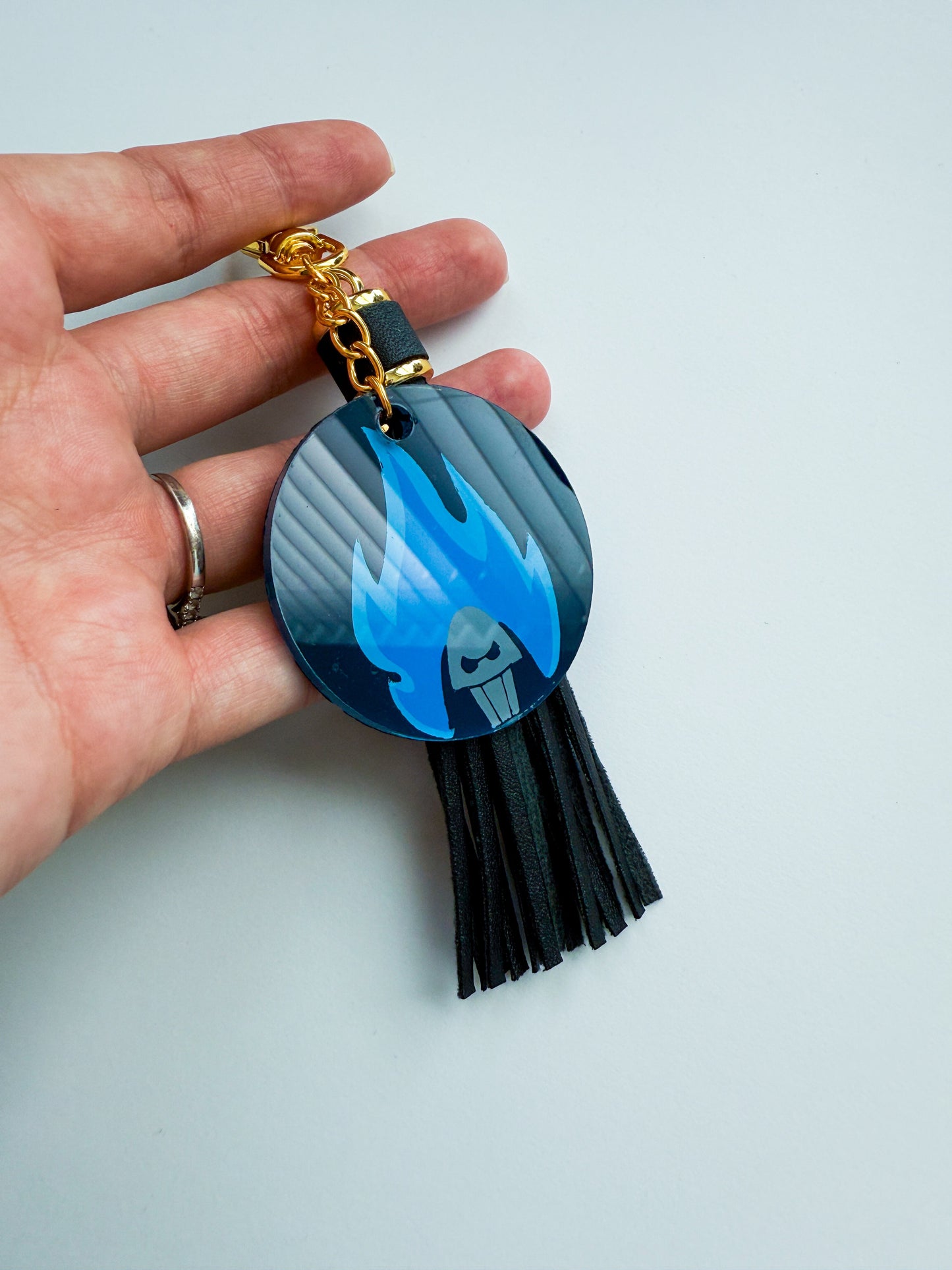 Lord of the Dead Hades-Inspired Hand-Painted Acrylic Keychain 