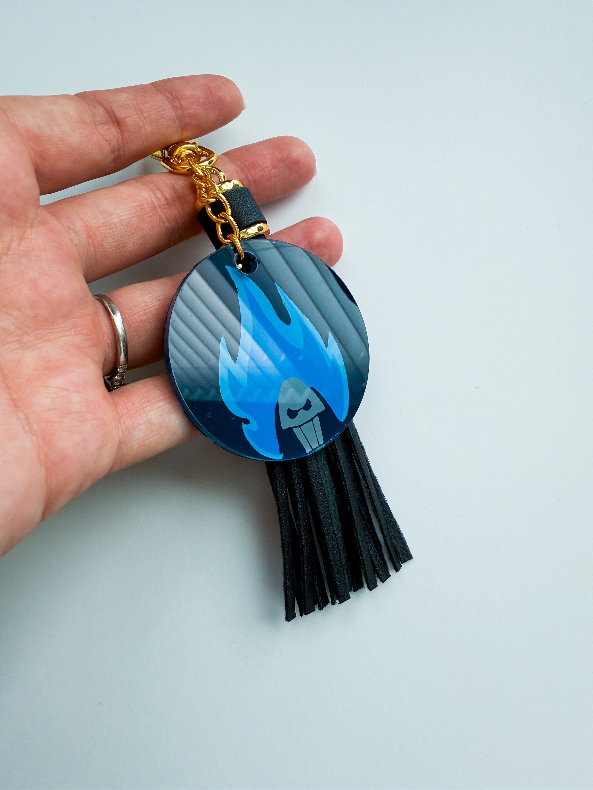 Lord of the Dead Hades-Inspired Hand-Painted Acrylic Keychain 