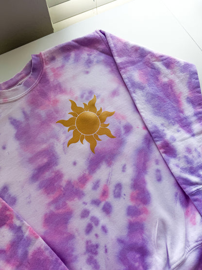 Tangled Sun Rapunzel Inspired Tie Dye Crewneck Sweatshirt, WDW Princess Inspired Sweatshirt 