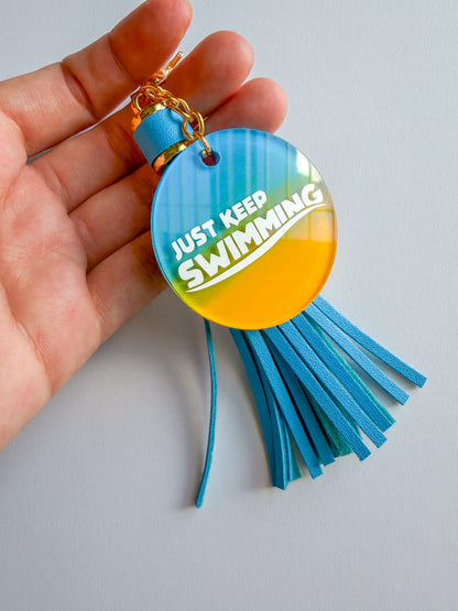 Just Keep Swimming Finding Nemo Inspired Hand-Painted Keychain 