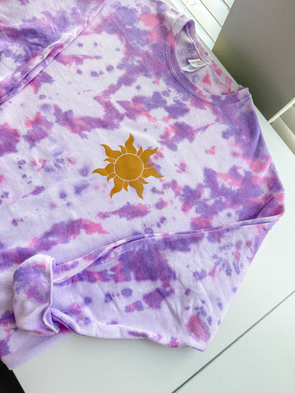 Tangled Sun Rapunzel Inspired Tie Dye Crewneck Sweatshirt, WDW Princess Inspired Sweatshirt 